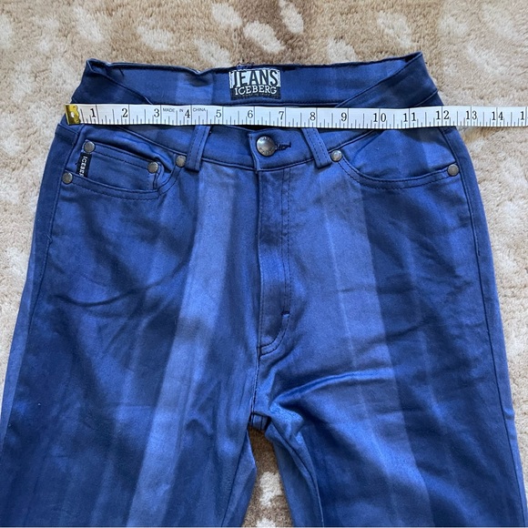 Iceberg Jeans Vintage Dark Blue Ombré Stripe Print Size 27 - Picture 3 of 15